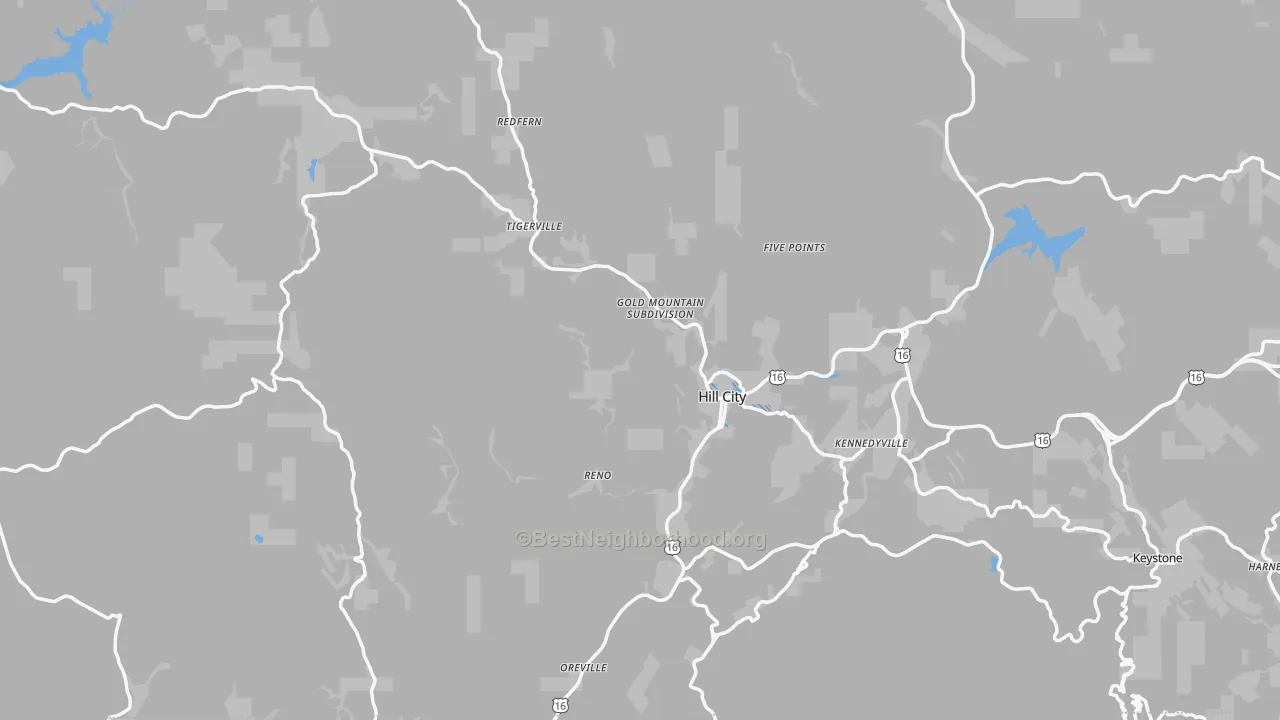 Transit Grade map of Hill City, SD