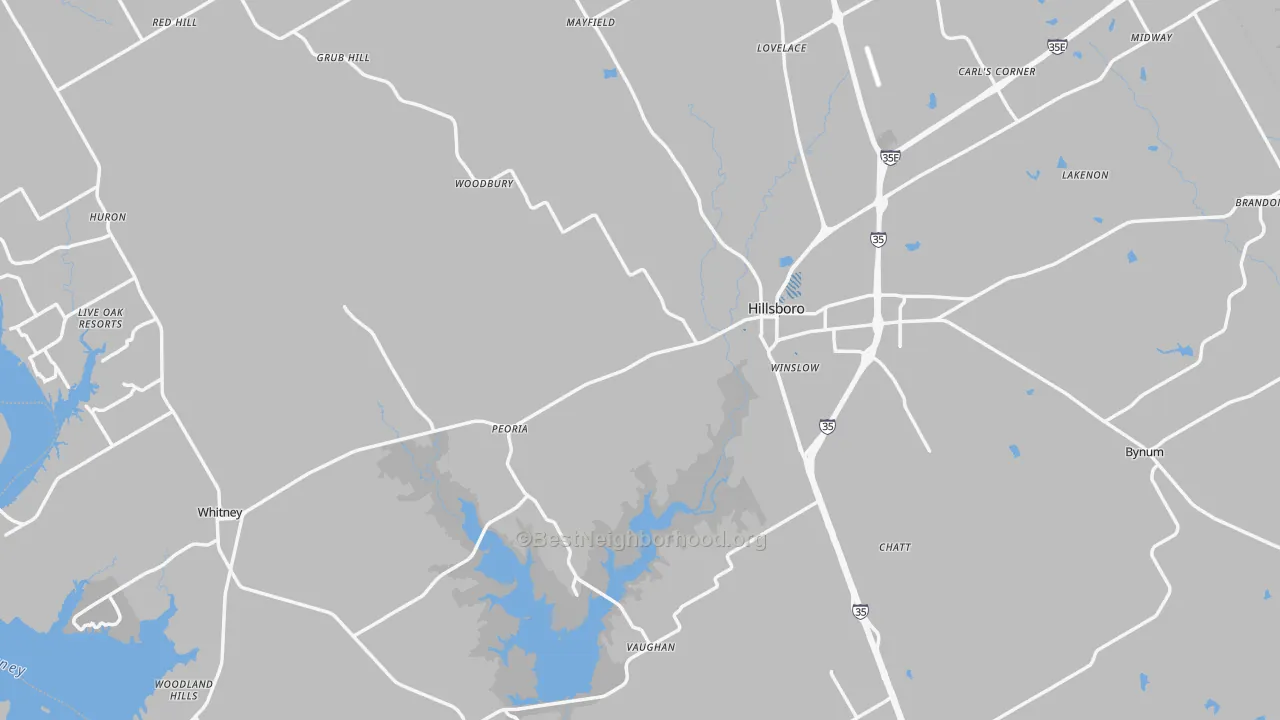 Transit Grade map of Hill County, TX