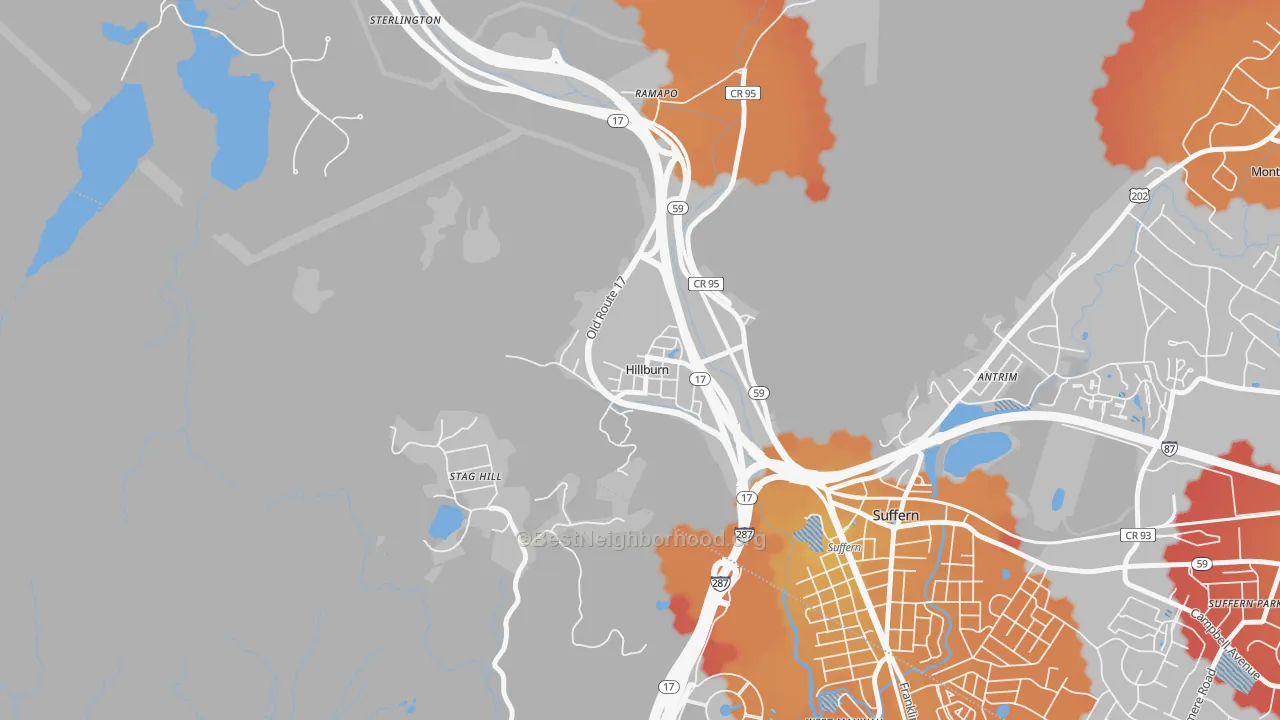 Transit Grade map of Hillburn, NY