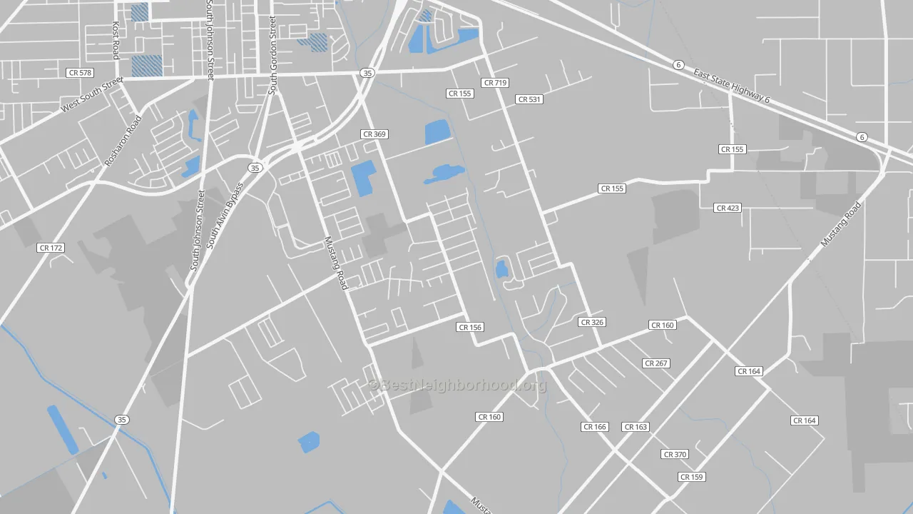 Transit Grade map of Hillcrest, TX