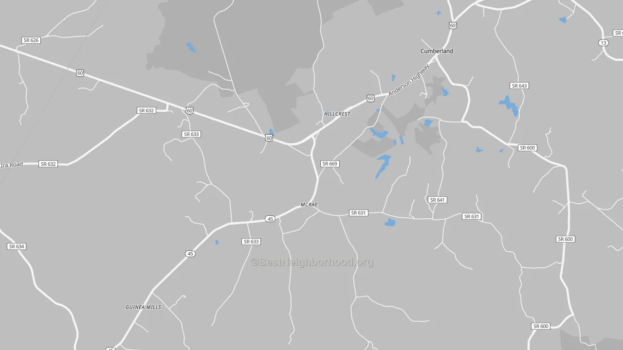 Transit Grade map of Hillcrest, VA
