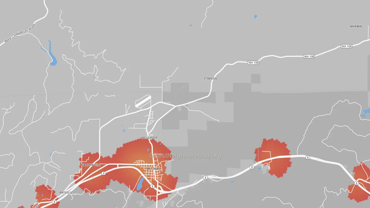 Transit Grade map of Hillgrove, WA