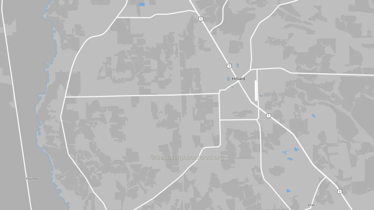 Transit Grade map of Hilliard, FL