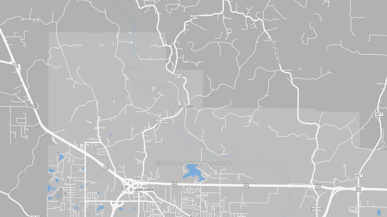 Transit Grade map of Hilliard, MO