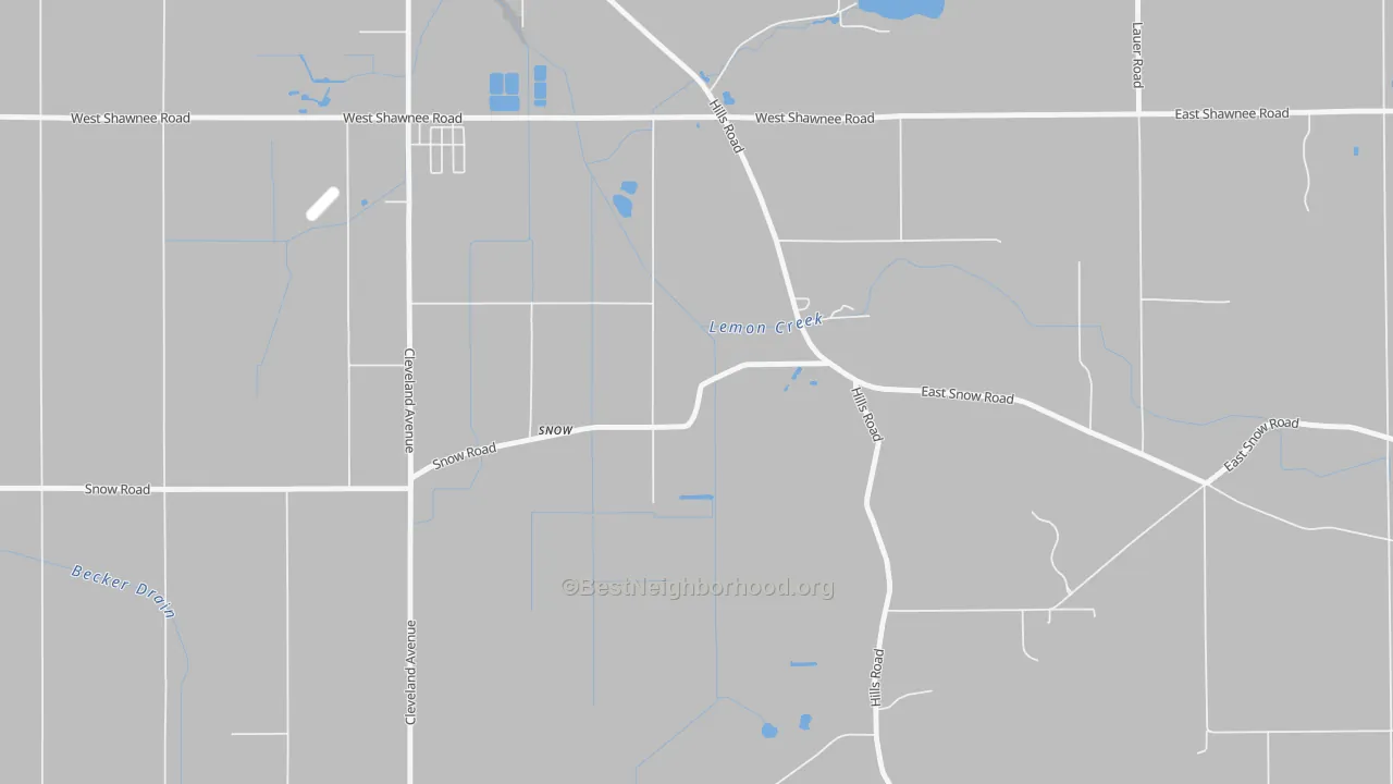Transit Grade map of Hills Corners, MI
