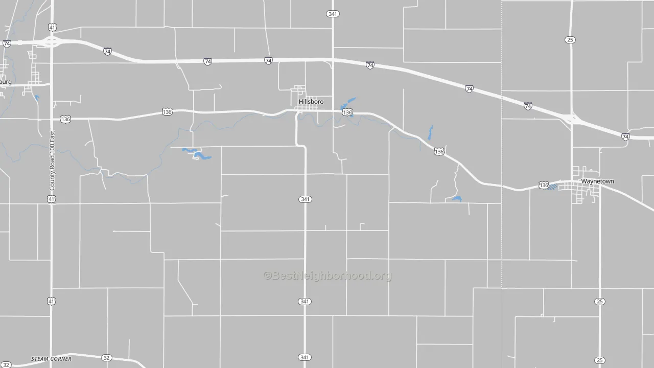 Transit Grade map of Hillsboro, IN