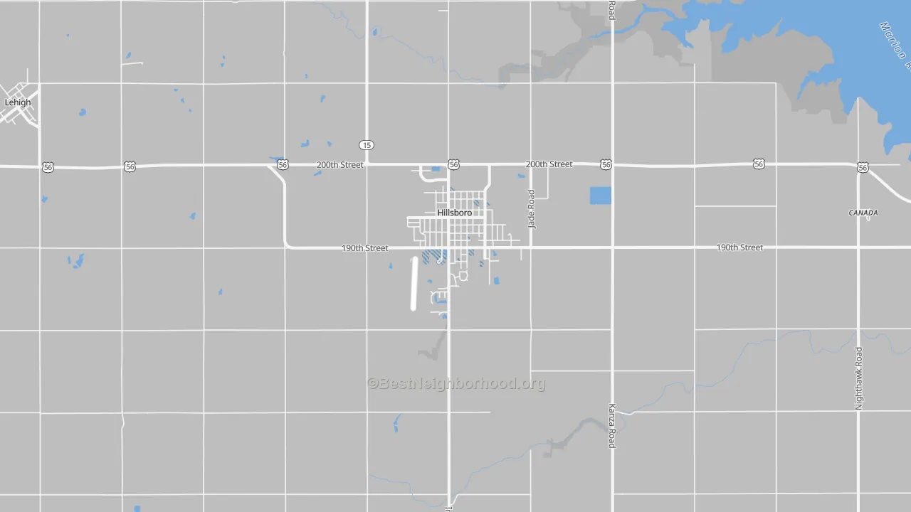 Transit Grade map of Hillsboro, KS