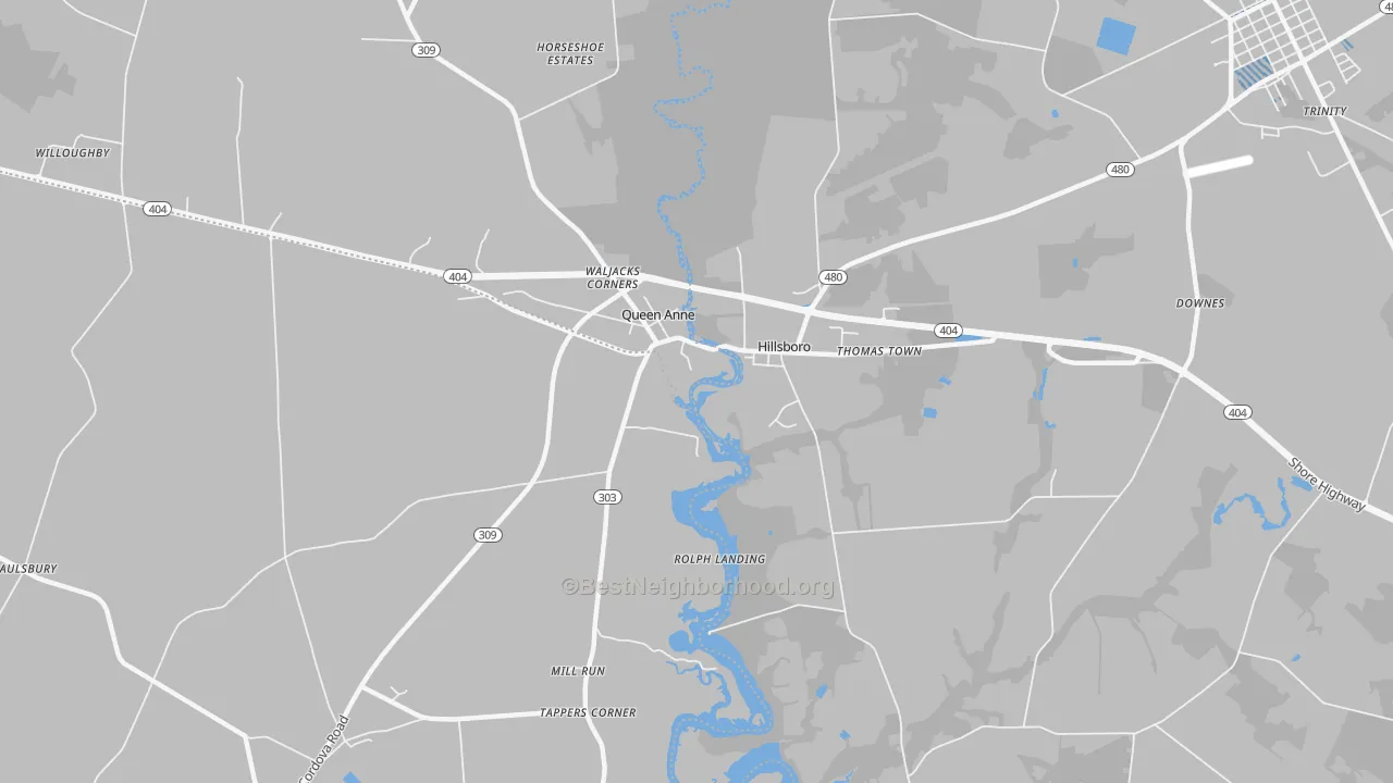 Transit Grade map of Hillsboro, MD