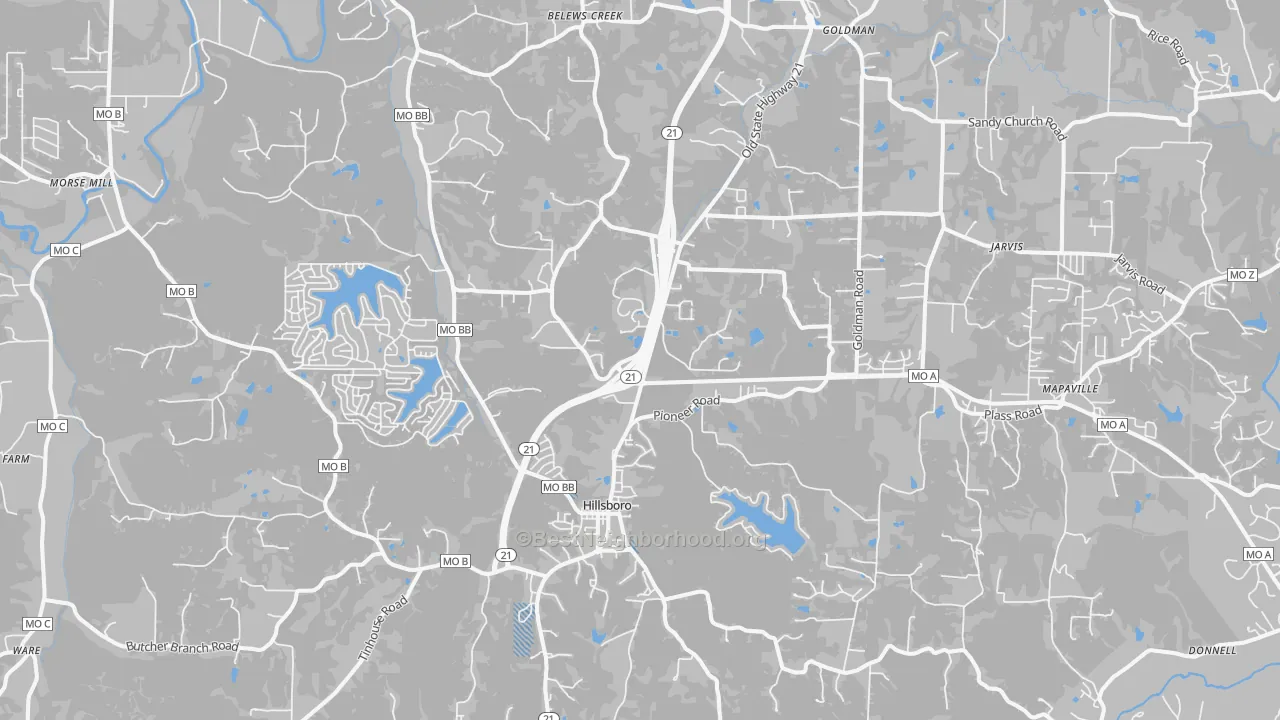 Transit Grade map of Hillsboro, MO