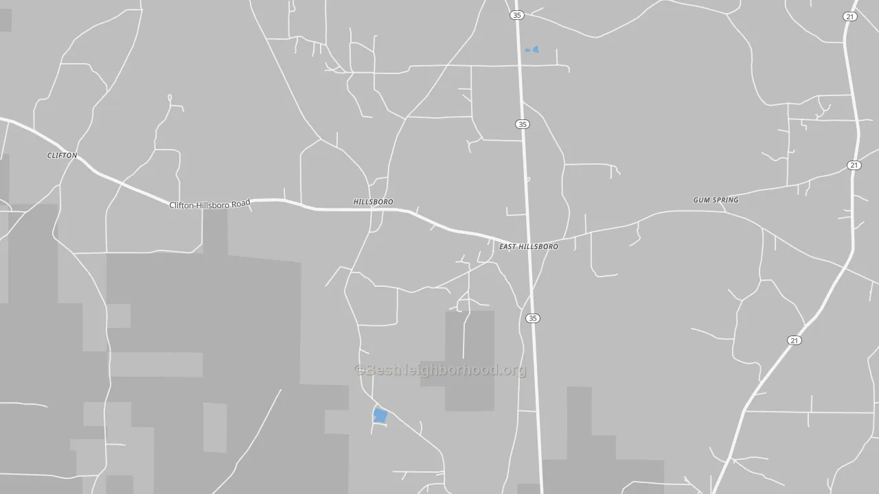 Transit Grade map of Hillsboro, MS