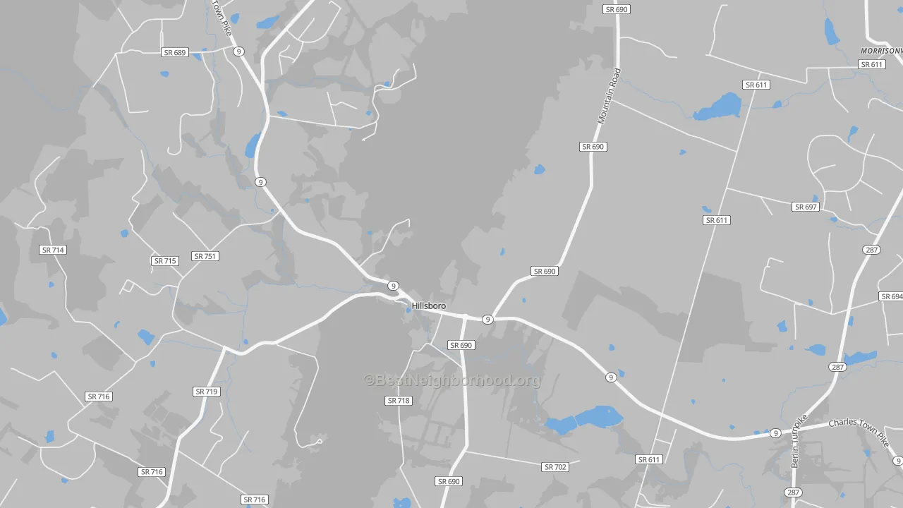 Transit Grade map of Hillsboro, VA