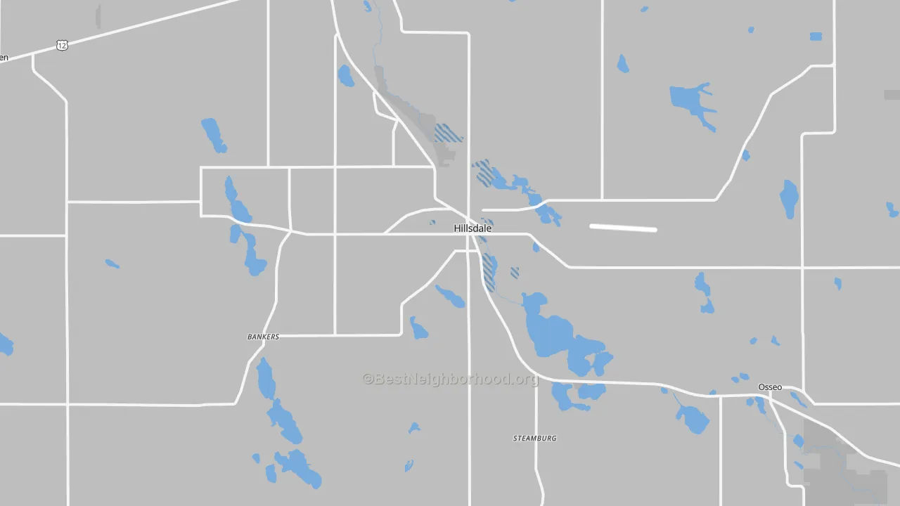 Transit Grade map of Hillsdale, MI