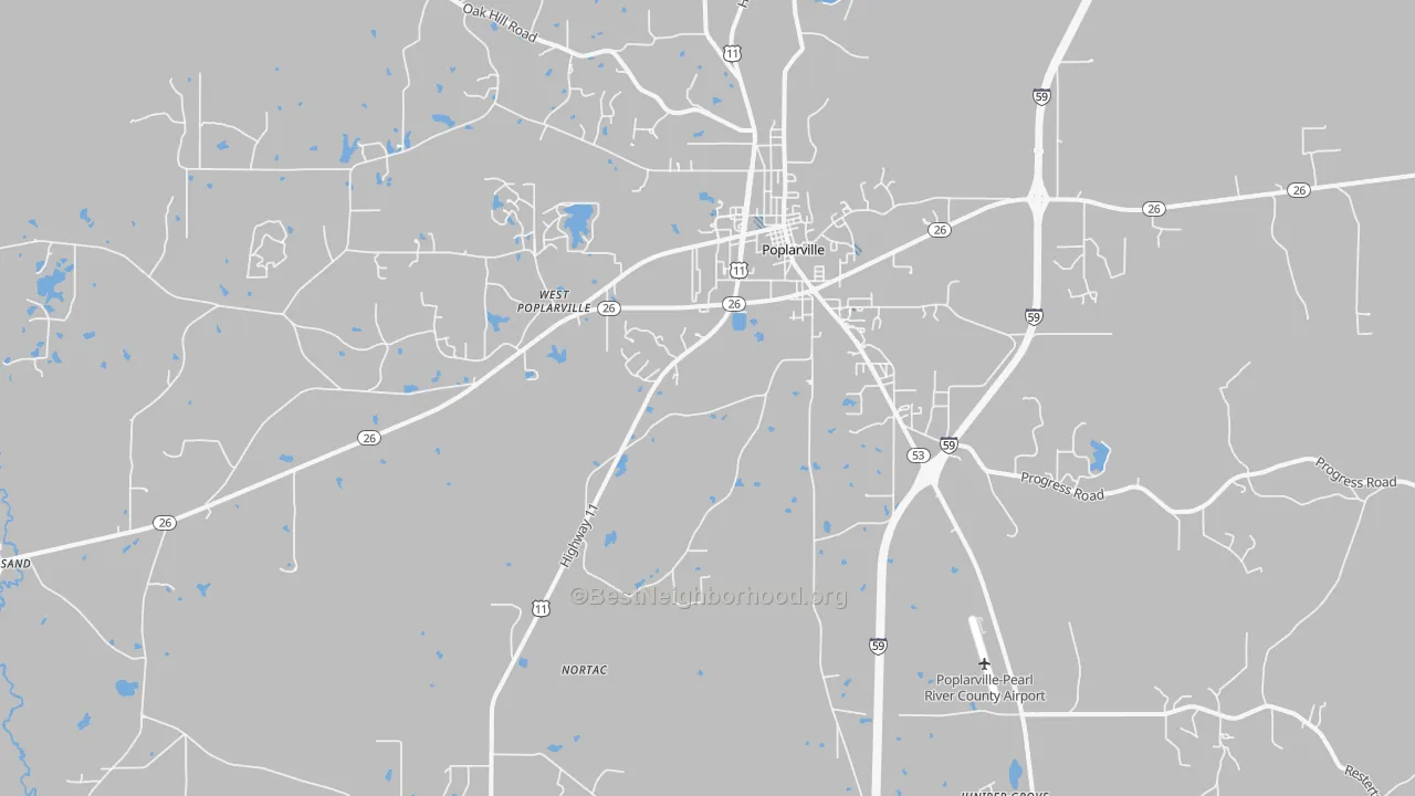 Transit Grade map of Hillsdale, MS