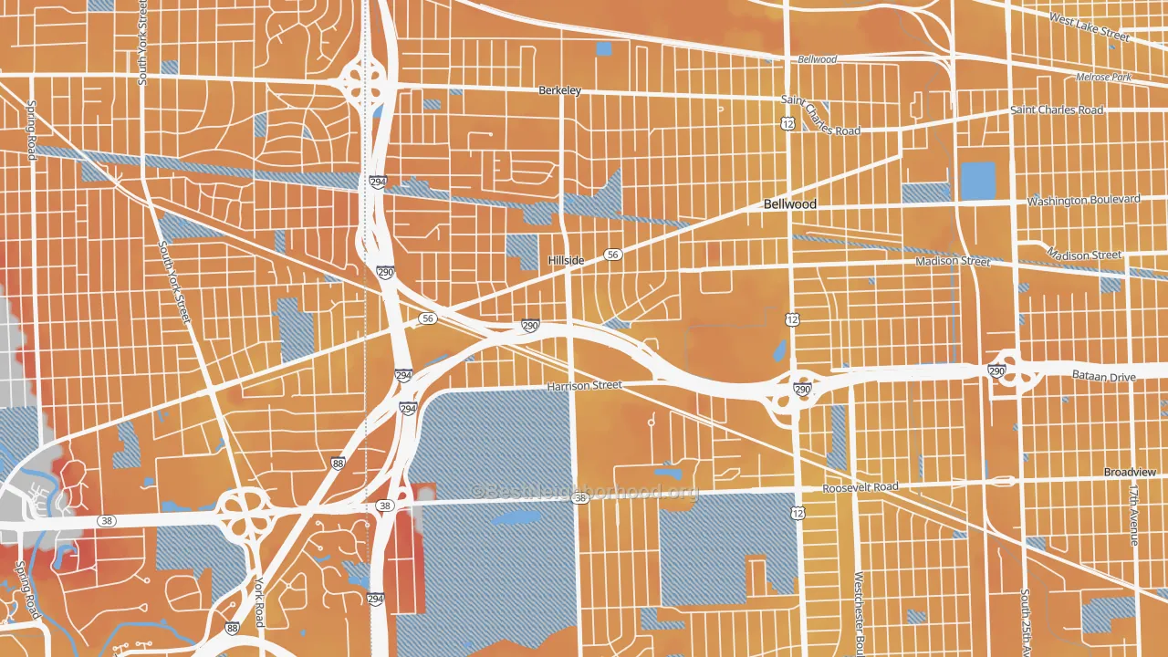 Transit Grade map of Hillside, IL