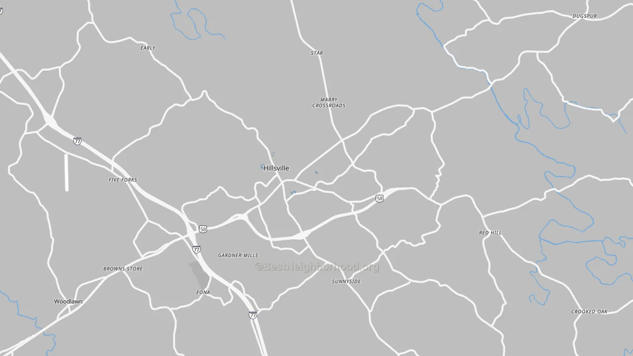Transit Grade map of Hillsville, VA