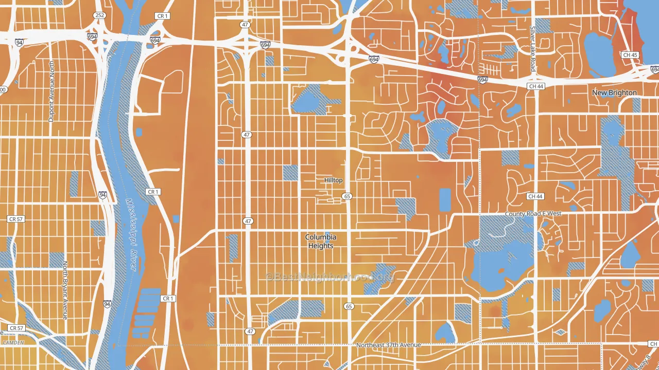 Transit Grade map of Hilltop, MN