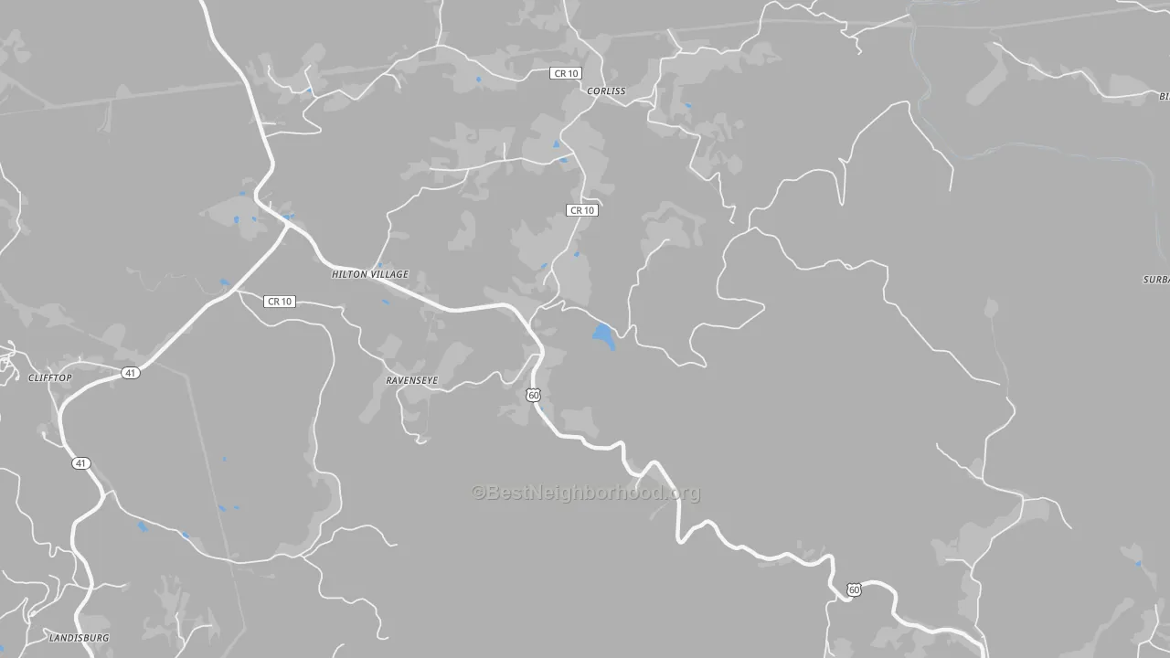 Transit Grade map of Hilton Village, WV