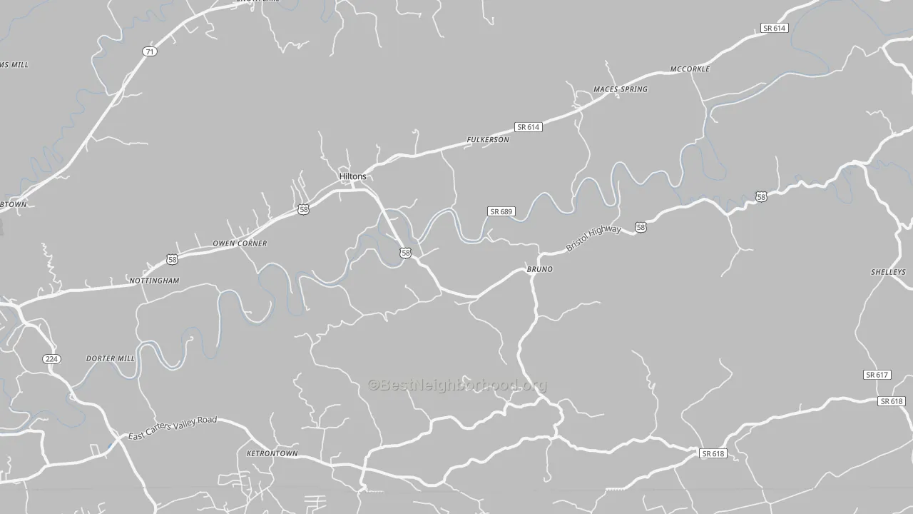 Transit Grade map of Hiltons, VA