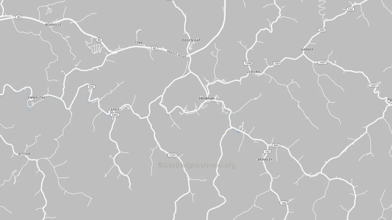 Transit Grade map of Hindman, KY