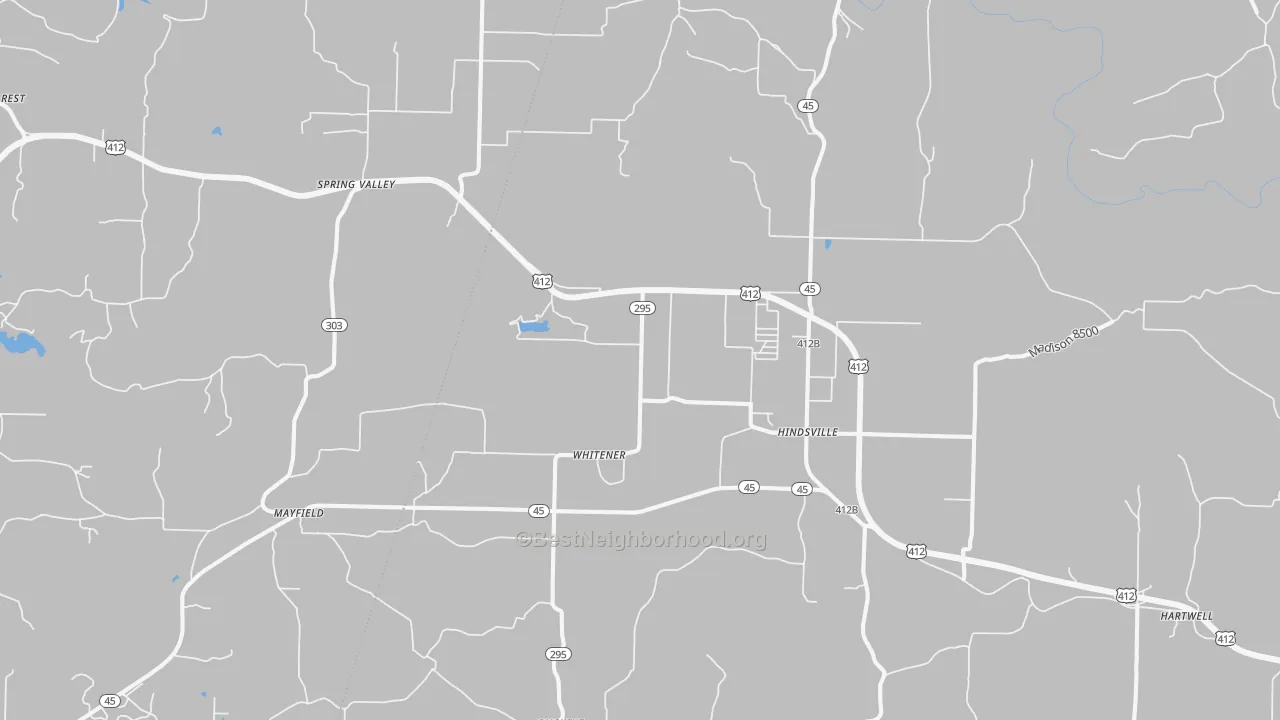 Transit Grade map of Hindsville, AR