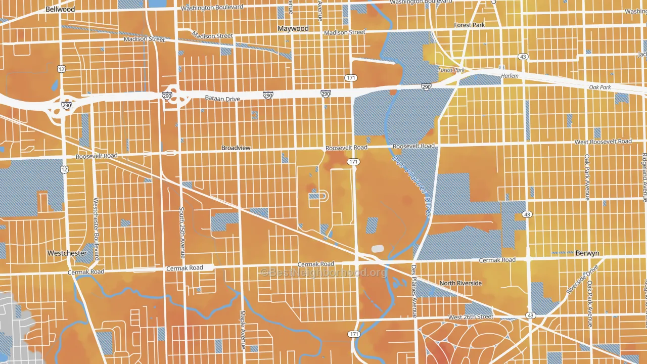 Transit Grade map of Hines, IL