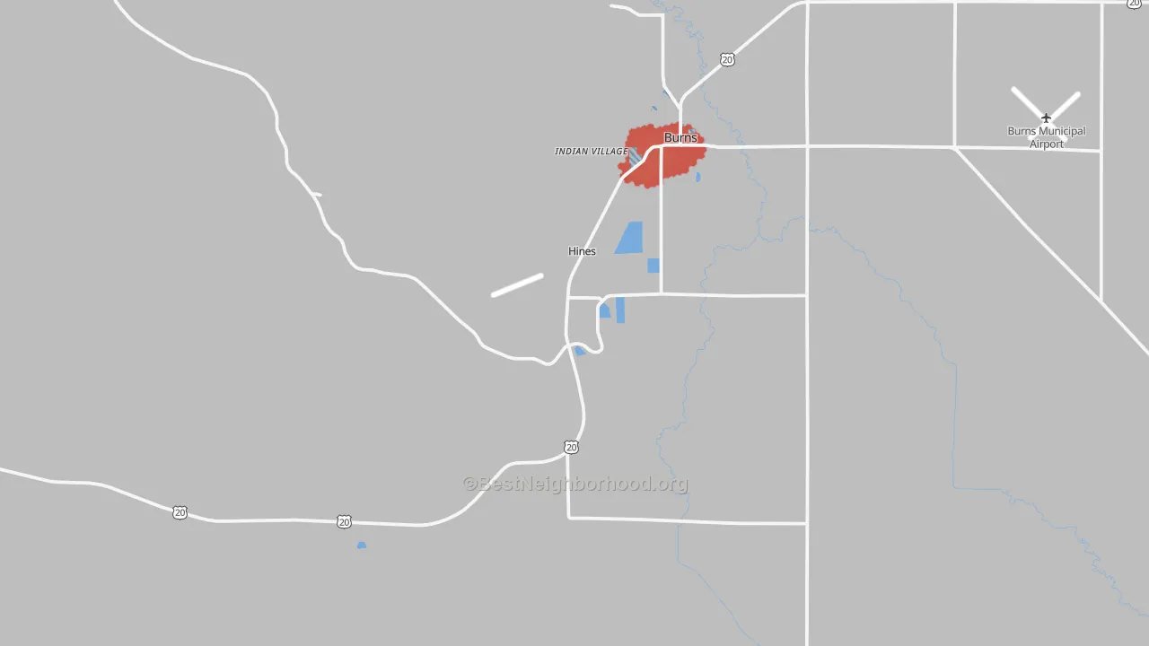 Transit Grade map of Hines, OR