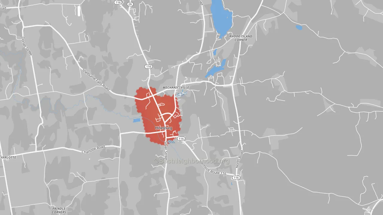 Transit Grade map of Hinesburg, VT