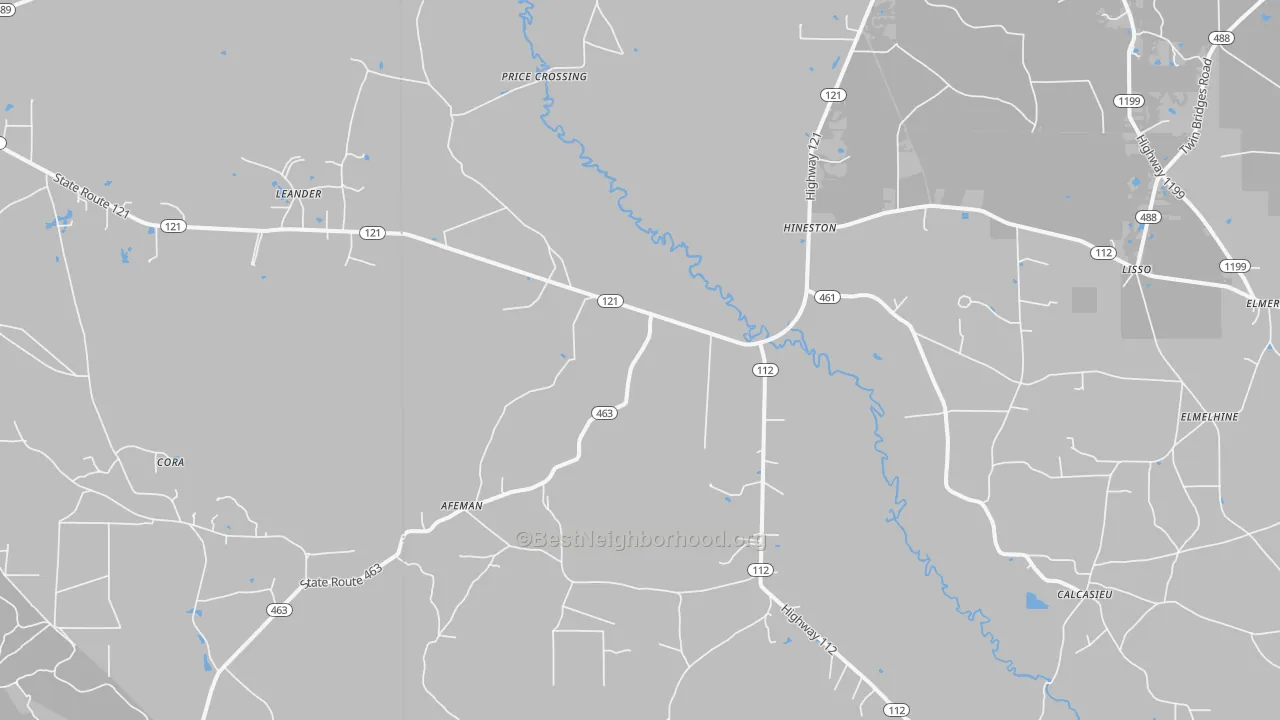 Transit Grade map of Hineston, LA
