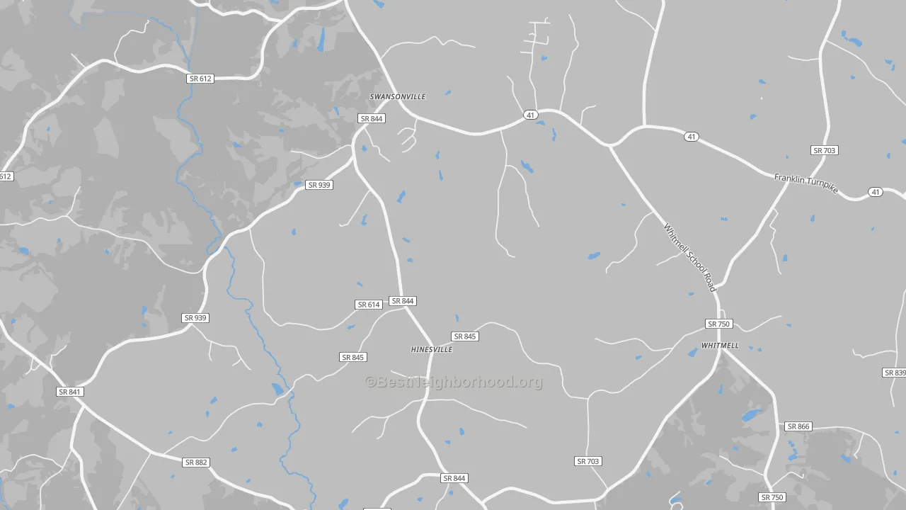 Transit Grade map of Hinesville, VA