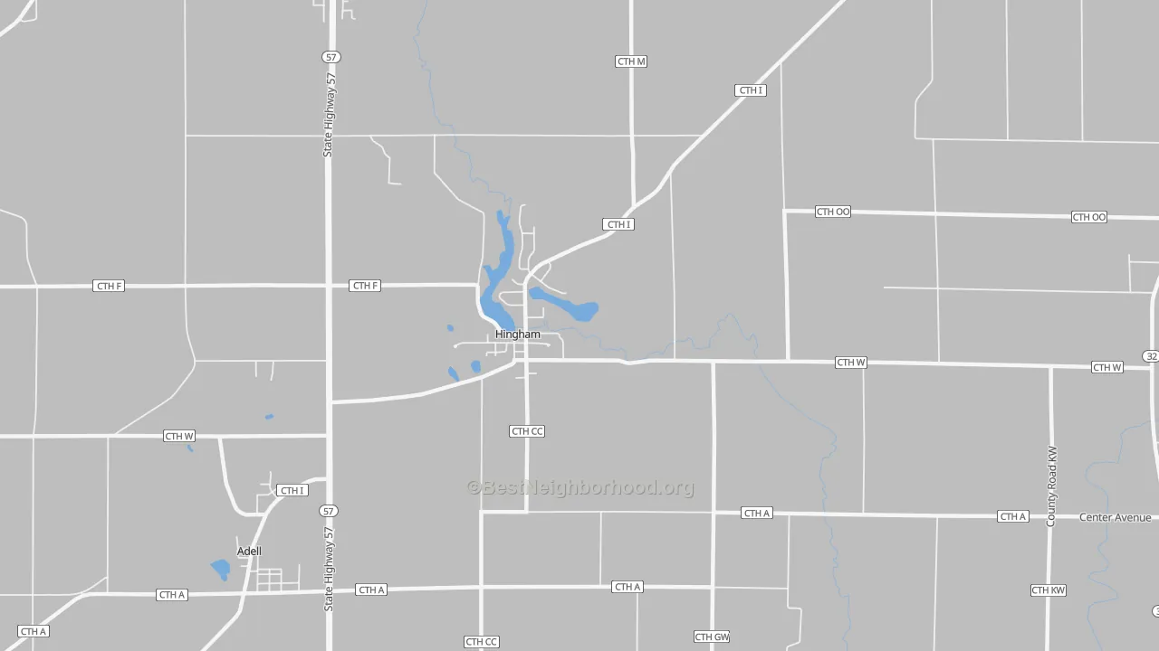 Transit Grade map of Hingham, WI