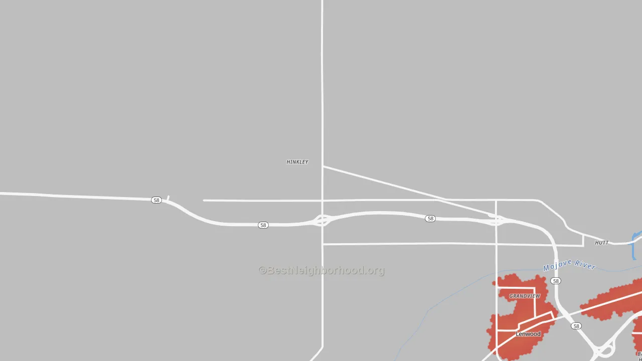 Transit Grade map of Hinkley, CA
