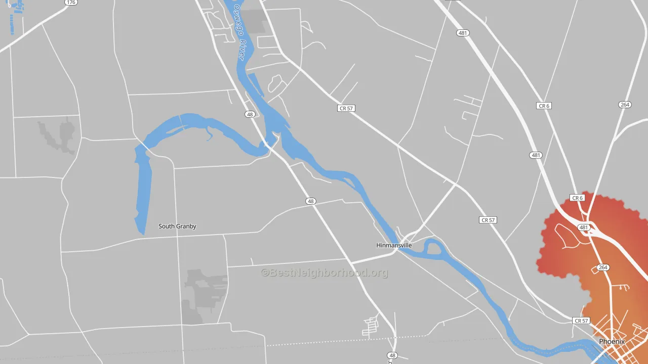 Transit Grade map of Hinmansville, NY