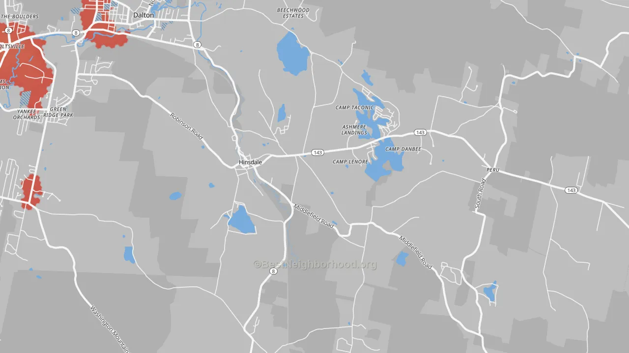 Transit Grade map of Hinsdale, MA