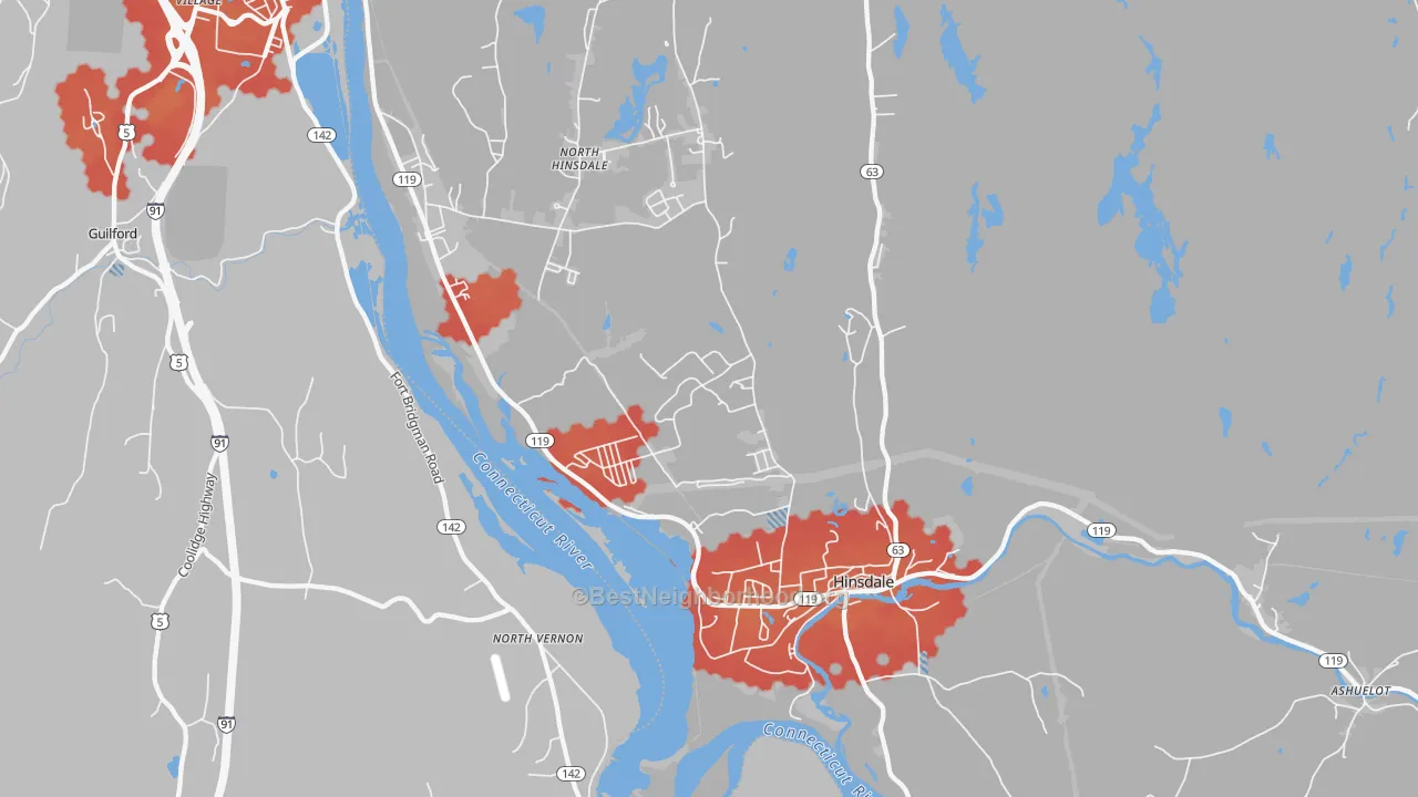 Transit Grade map of Hinsdale, NH