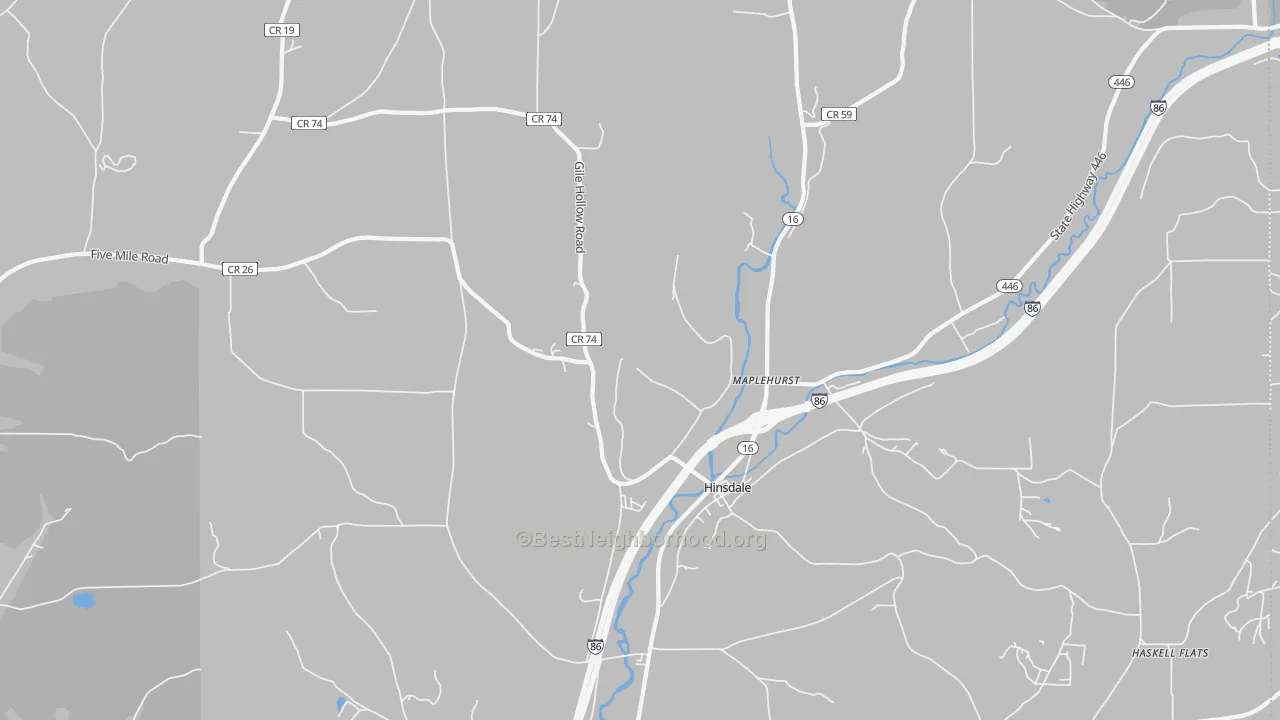 Transit Grade map of Hinsdale, NY