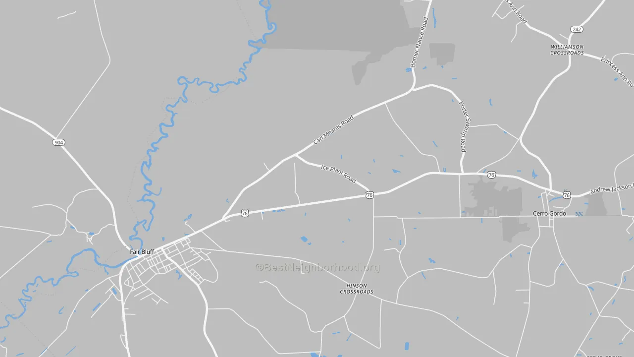 Transit Grade map of Hinson Crossroads, NC
