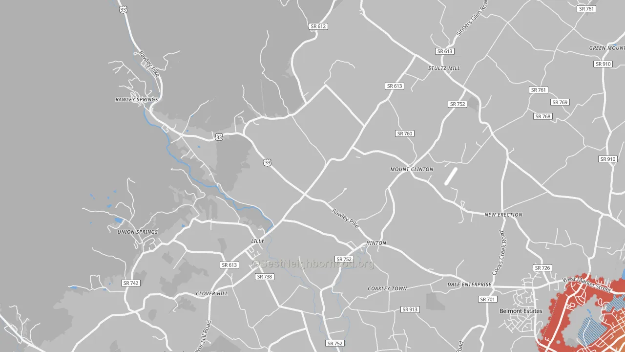Transit Grade map of Hinton, VA
