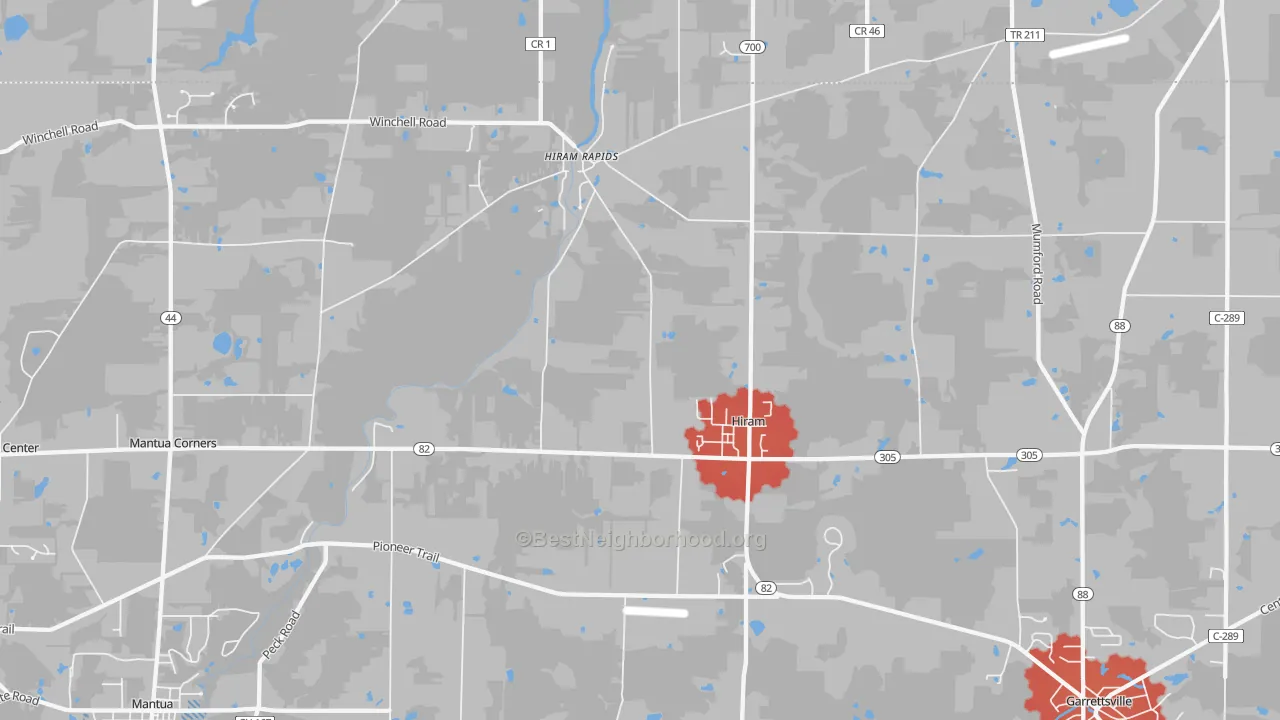 Transit Grade map of Hiram, OH