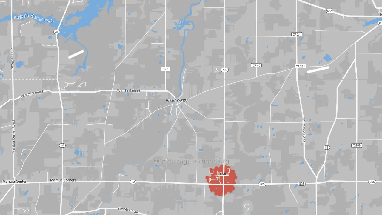 Transit Grade map of Hiram Rapids, OH