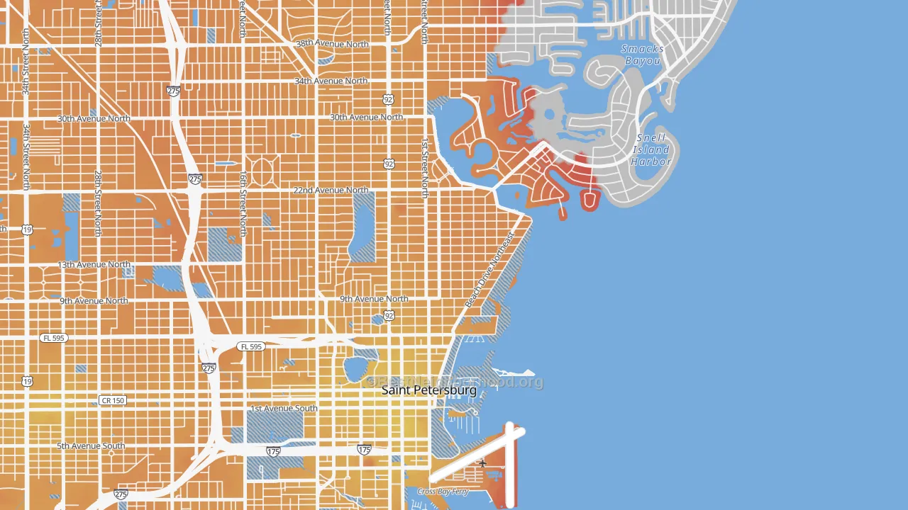Transit Grade map of Historic Old Northeast, St. Petersburg, FL