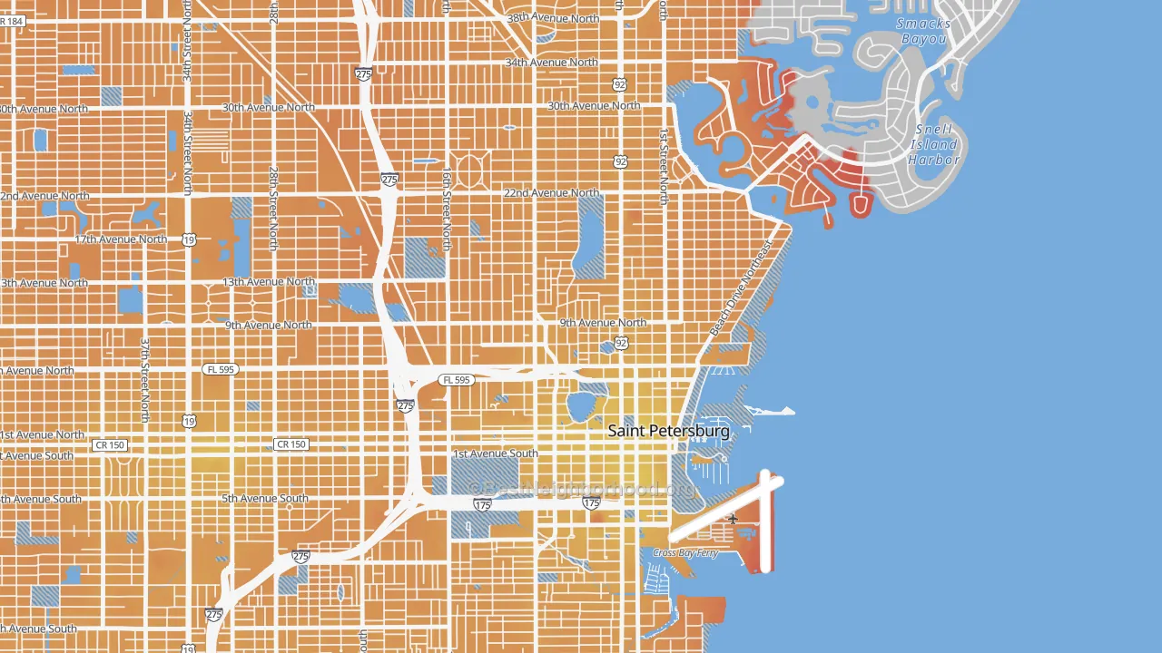 Transit Grade map of Historic Uptown, St. Petersburg, FL