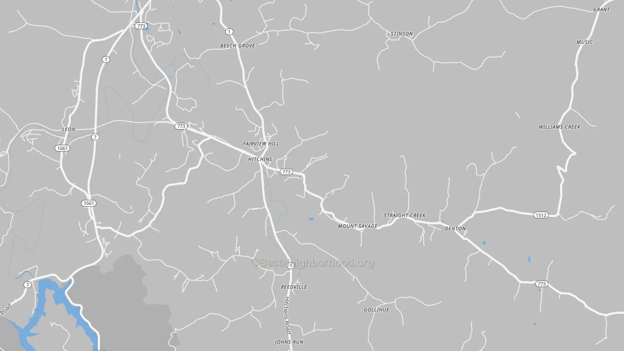 Transit Grade map of Hitchins, KY