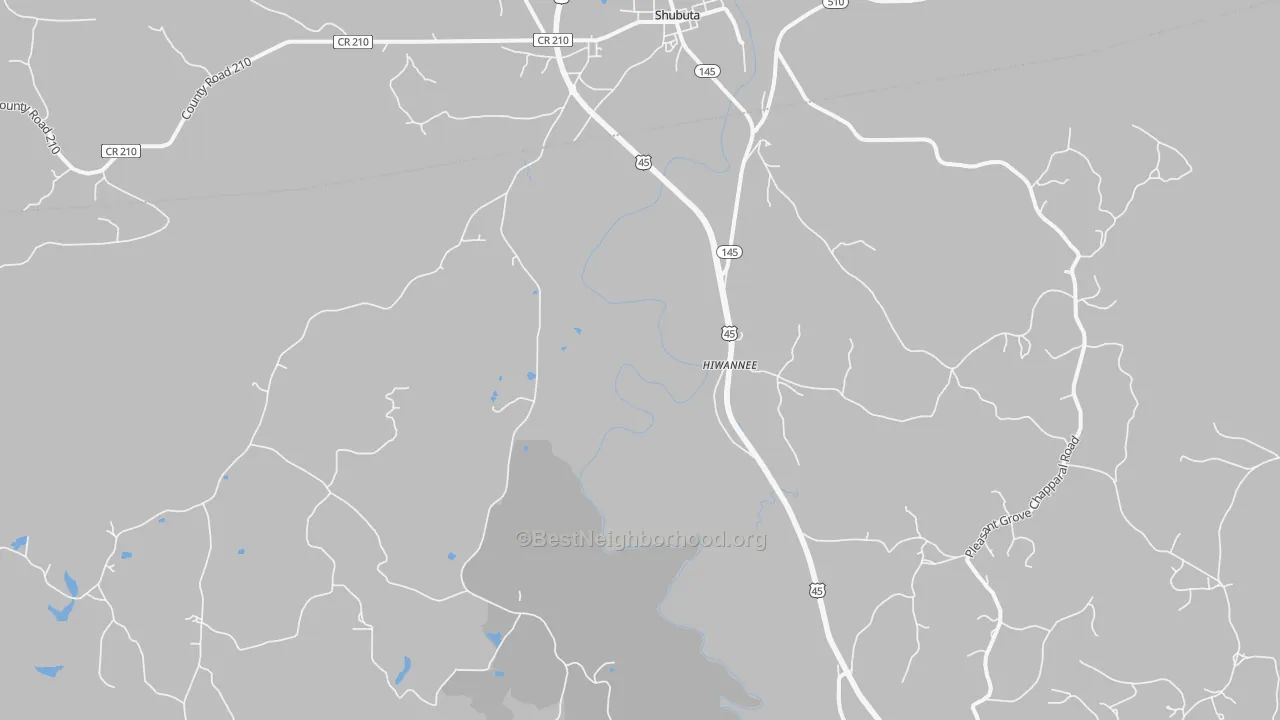 Transit Grade map of Hiwannee, MS