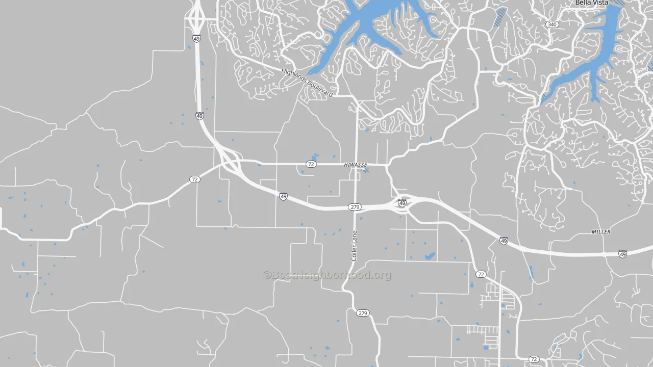Transit Grade map of Hiwasse, AR