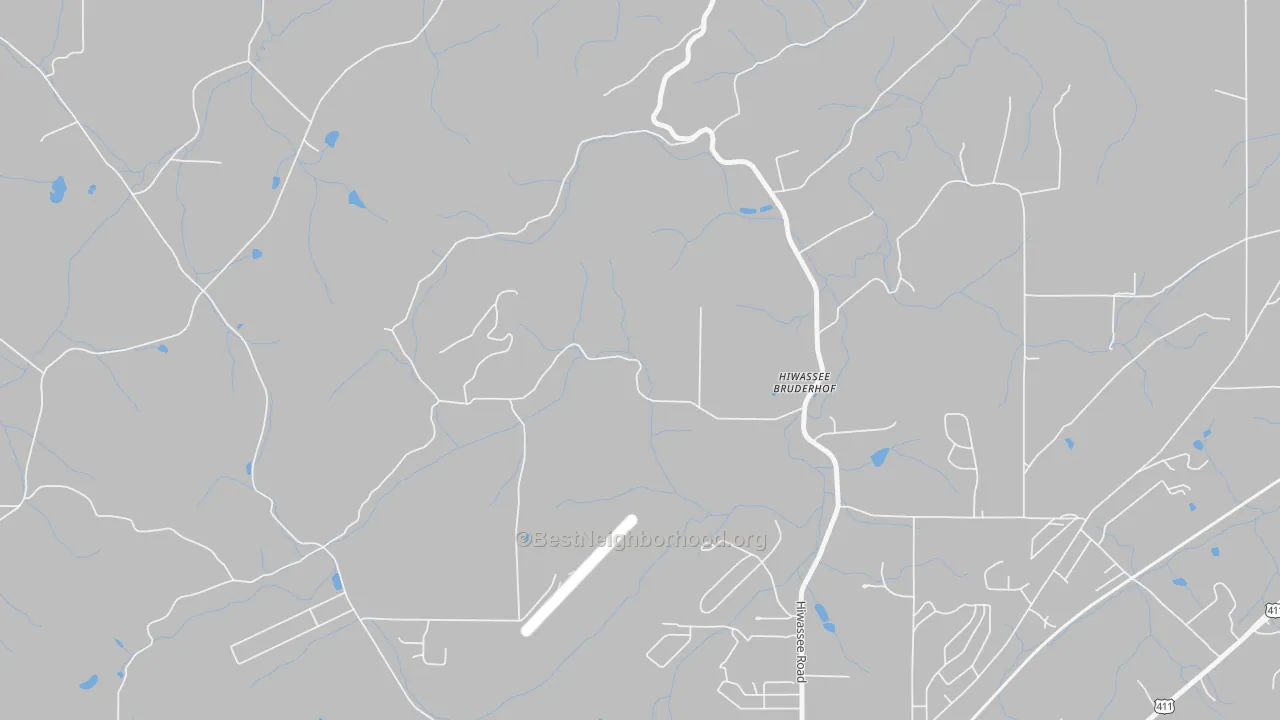Transit Grade map of Hiwassee College, TN