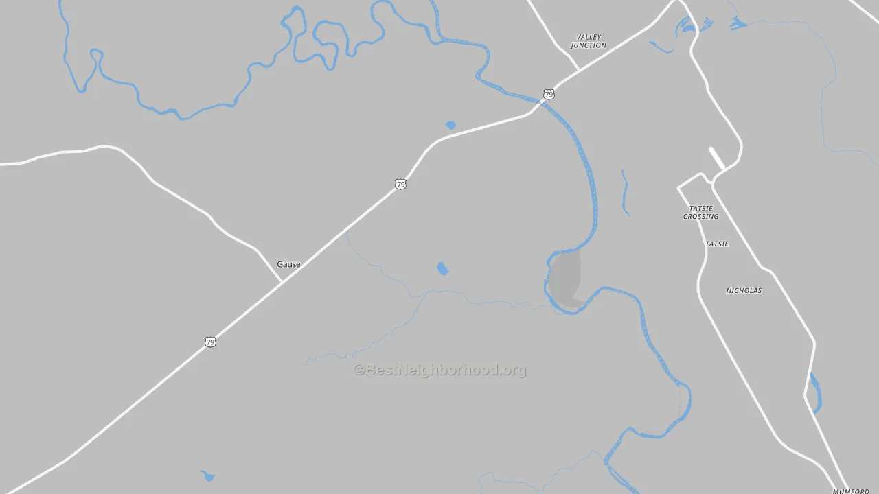 Transit Grade map of Hix, TX