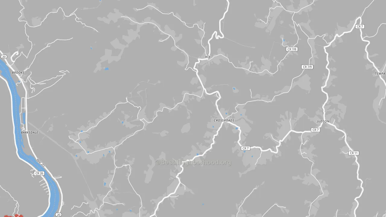 Transit Grade map of Hix, WV