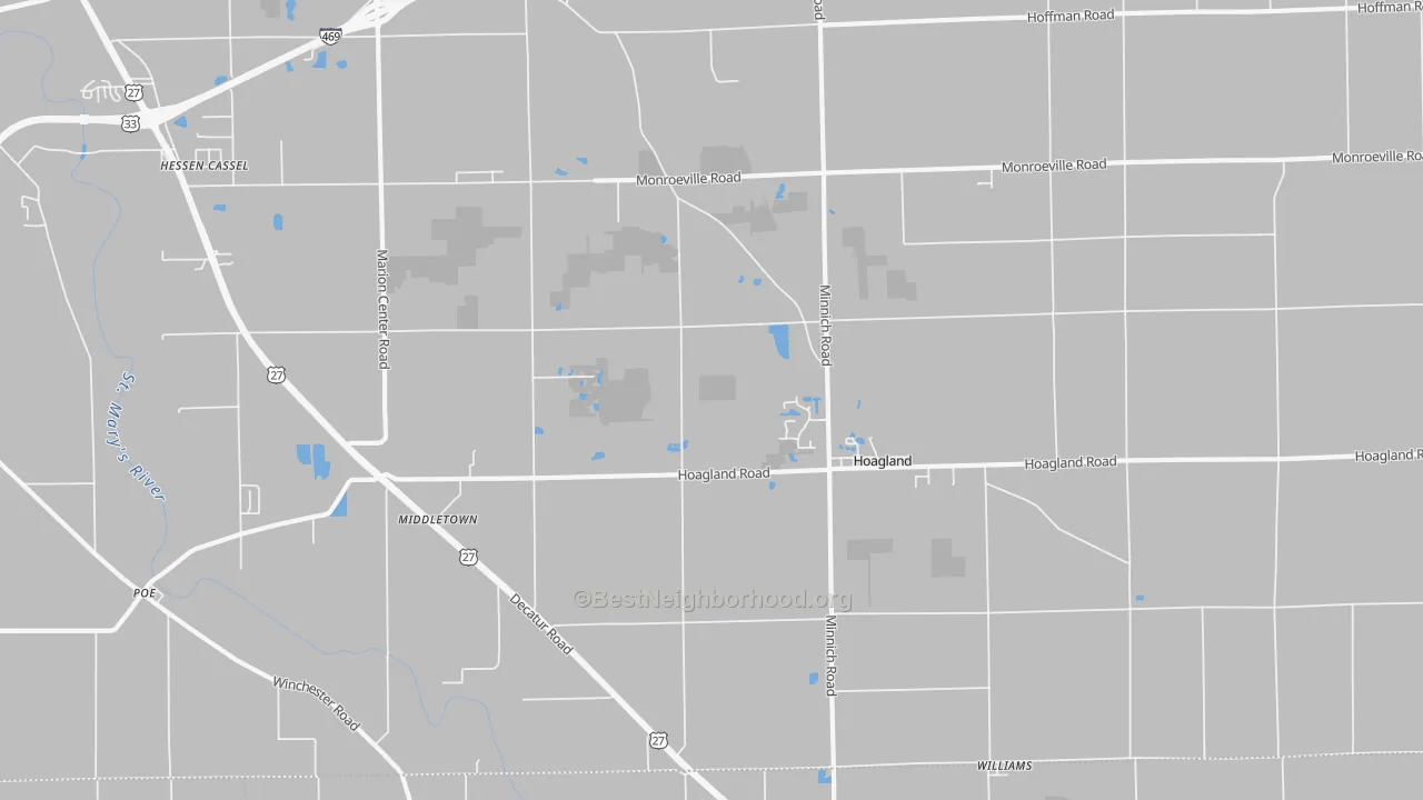 Transit Grade map of Hoagland, IN