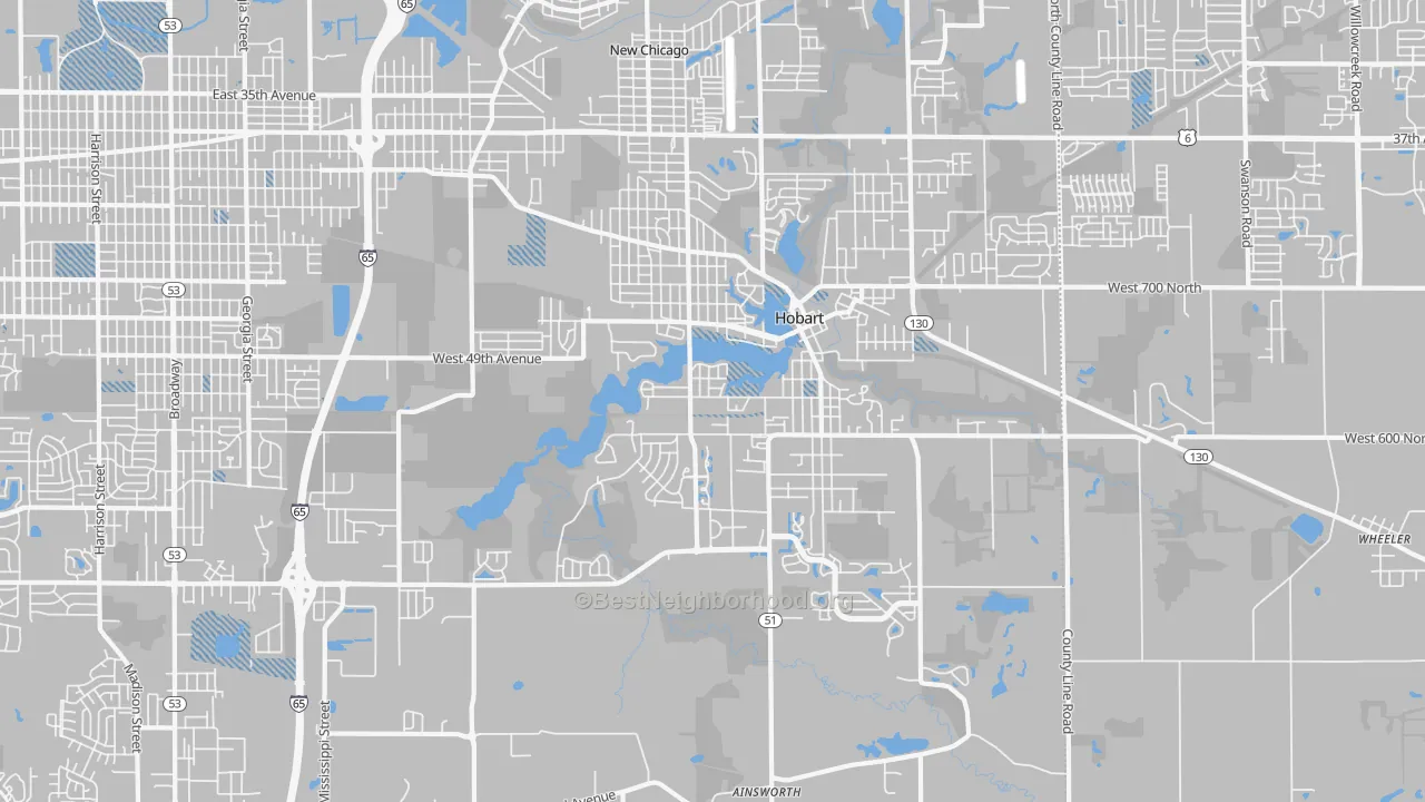 Transit Grade map of Hobart, IN