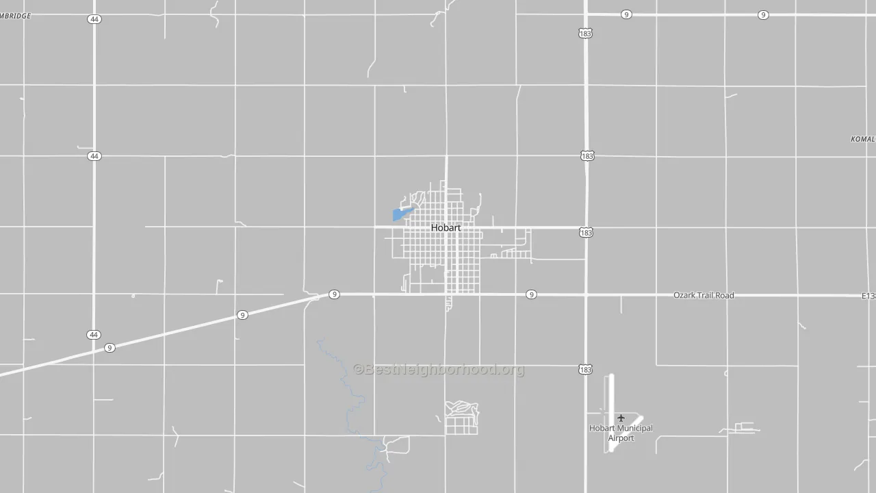Transit Grade map of Hobart, OK